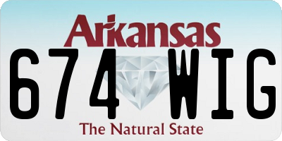 AR license plate 674WIG
