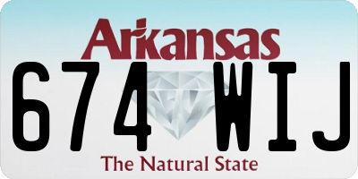 AR license plate 674WIJ