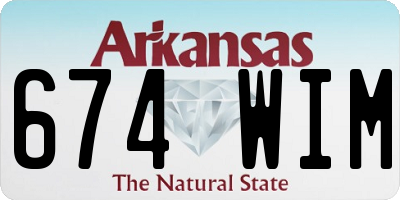 AR license plate 674WIM