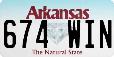 AR license plate 674WIN