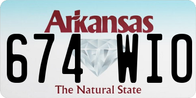 AR license plate 674WIO