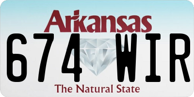 AR license plate 674WIR