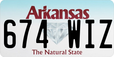 AR license plate 674WIZ