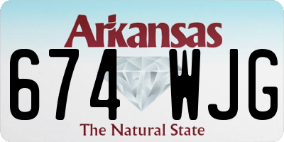 AR license plate 674WJG