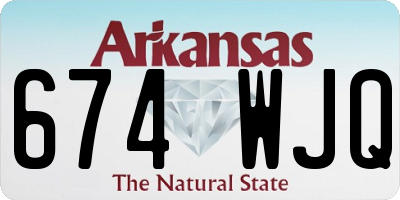 AR license plate 674WJQ