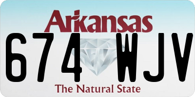 AR license plate 674WJV