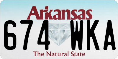 AR license plate 674WKA