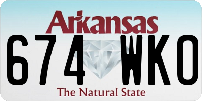 AR license plate 674WKO