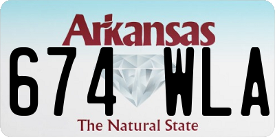 AR license plate 674WLA