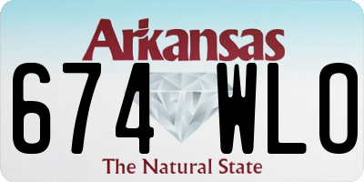 AR license plate 674WLO