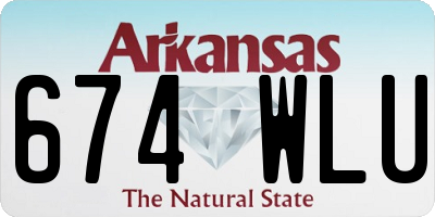 AR license plate 674WLU