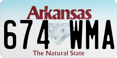AR license plate 674WMA
