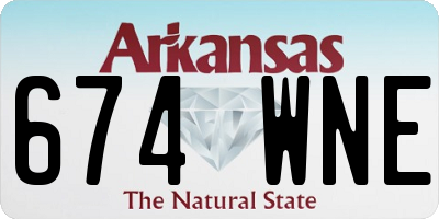 AR license plate 674WNE