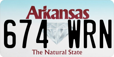 AR license plate 674WRN