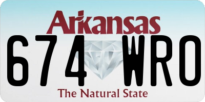 AR license plate 674WRO