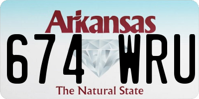 AR license plate 674WRU