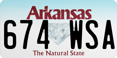 AR license plate 674WSA