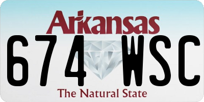 AR license plate 674WSC