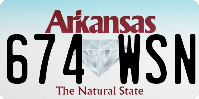 AR license plate 674WSN
