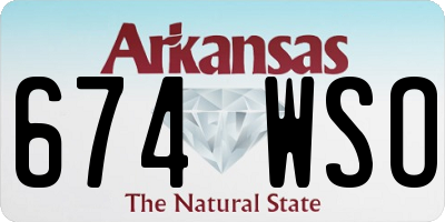 AR license plate 674WSO