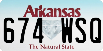 AR license plate 674WSQ