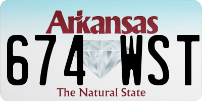 AR license plate 674WST