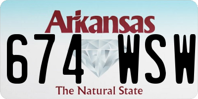 AR license plate 674WSW