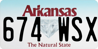AR license plate 674WSX