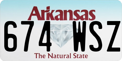 AR license plate 674WSZ