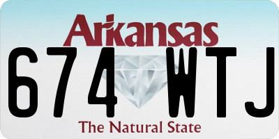 AR license plate 674WTJ
