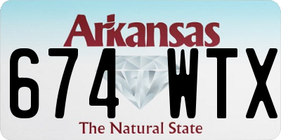 AR license plate 674WTX