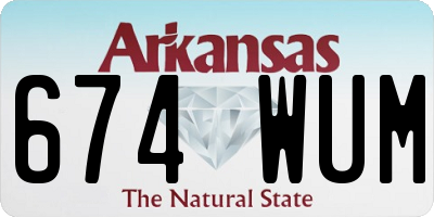 AR license plate 674WUM