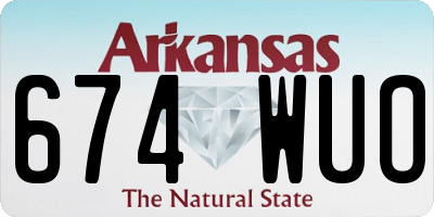 AR license plate 674WUO