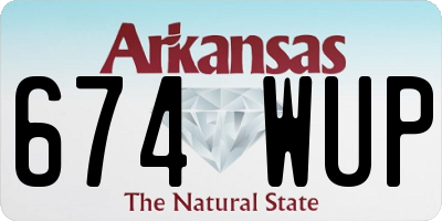 AR license plate 674WUP