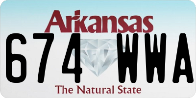 AR license plate 674WWA