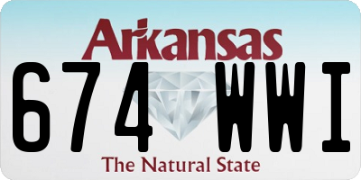 AR license plate 674WWI