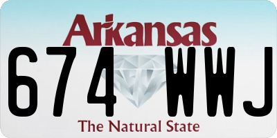 AR license plate 674WWJ