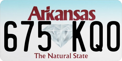 AR license plate 675KQO