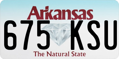 AR license plate 675KSU