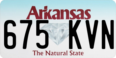 AR license plate 675KVN