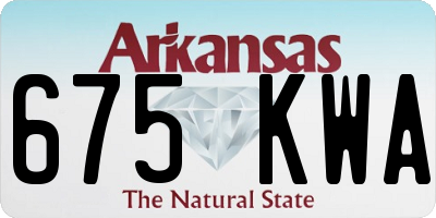 AR license plate 675KWA
