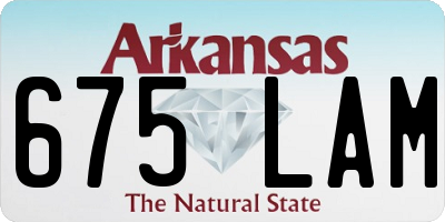 AR license plate 675LAM
