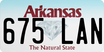 AR license plate 675LAN