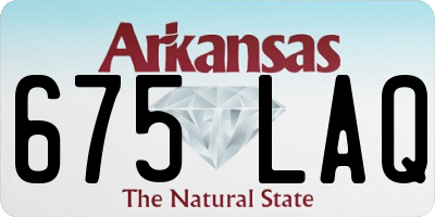 AR license plate 675LAQ