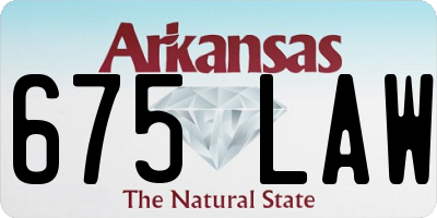 AR license plate 675LAW