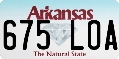 AR license plate 675LOA