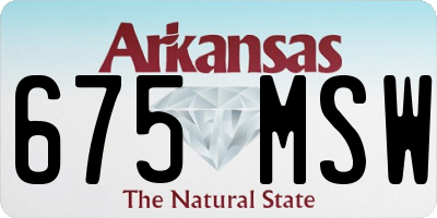 AR license plate 675MSW