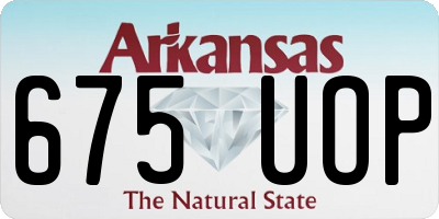AR license plate 675UOP