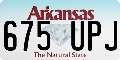 AR license plate 675UPJ