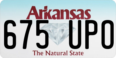 AR license plate 675UPO